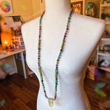 Load image into Gallery viewer, Easy Livin&#39;  - 108 Bead Mala Necklace -Natural Turquoise, AAA Labradorite, AA Chrysocolla, AAA Fluorite AAA Green Garnet