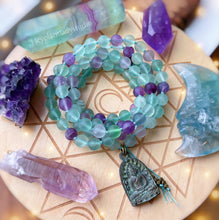 Load image into Gallery viewer, Optimist - 108 - Matte Rainbow Fluorite + Thai Buddha Mala