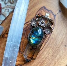 Load image into Gallery viewer, 70mm Labradorite + Smoky Quartz Pendant