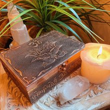Load image into Gallery viewer, OM Lotus Bronze Metal Lined Jewelry Box