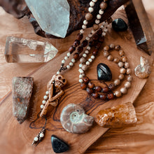 Load image into Gallery viewer, Bone Collector - 108 - Sandalwood + Bone + Brass + Wood Skull Mala
