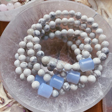 Load image into Gallery viewer, Cool and Calm Bracelet - AAA Natural Blue Chalcedony + Polished Howlite