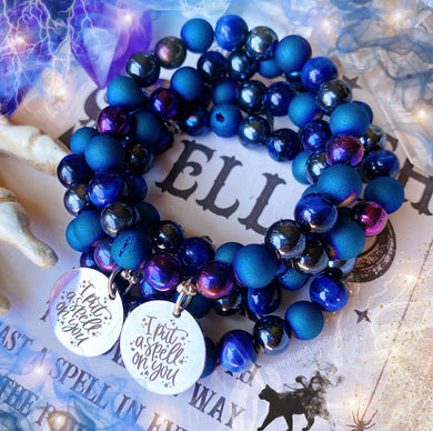 I Put A Spell On You Charm Bracelet - Blue Tigers Eye + Midnight Blue Druzy