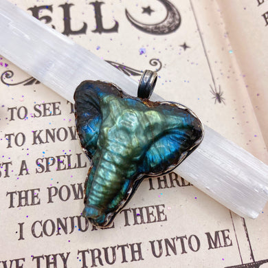 45mm Labradorite Elephant - 925 Sterling