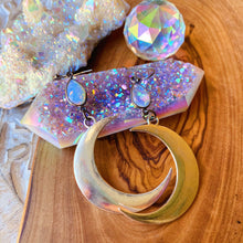 Load image into Gallery viewer, Moon Maiden - Opalite Crescent Moon Earrings
