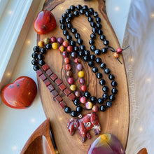 Load image into Gallery viewer, Determination - 108 - Poppy Jasper, Australian Mookaite, Black Agate, Ram Mala