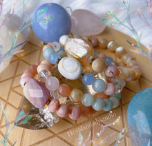 Load image into Gallery viewer, Under the Sea Set of Four - Shell + Pearl + Gemstone Stretch Bracelets