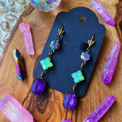 Fairy Queen - Frosted Violet Dangles
