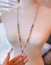 Load image into Gallery viewer, Joyful Heart - 108 - Luxe Rainbow Gemstone + Sandalwood Mala