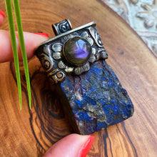 Load image into Gallery viewer, 60mm Purple Labradorite + Raw Labradorite Slab