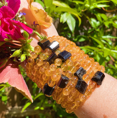 Solar Plexus - Sweet Honey Cognac Tourmaline + Superior Golden Citrine