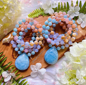 **PRE-ORDER - Spring Blooms - Cherry Blossom Agate, Aquamarine, Blue Chalcedony, Mother of pearl