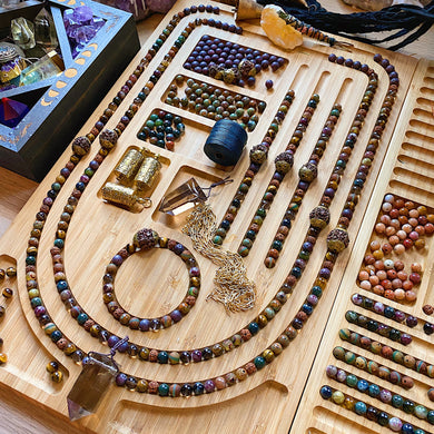 RESERVED Pre-Sale - Tibetan Treasures - 108 Mala Bead Necklace - Tibetan Agate + Watermelon Tourmaline