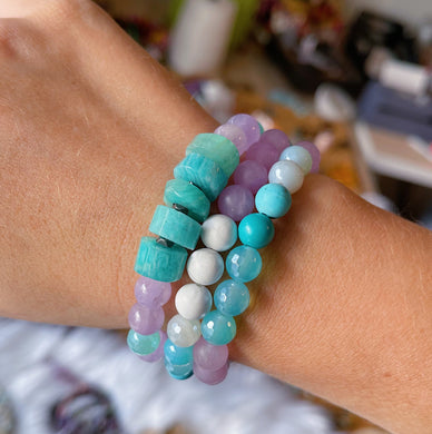 Mystic Mermaid Set of Three - Gemstone Stretch Bracelet Stack