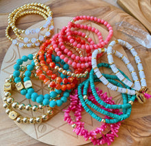 Load image into Gallery viewer, Word Bracelets - YOU CHOOSE -  Gold Plated Hematite - Stretch Bracelet