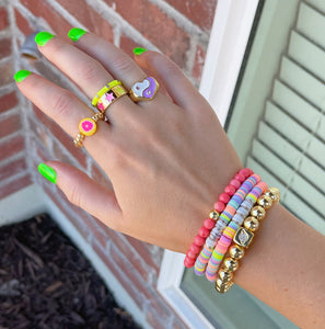 Word Bracelets - YOU CHOOSE -  Gold Plated Hematite - Stretch Bracelet