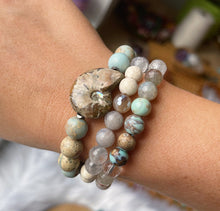Load image into Gallery viewer, Sandcastle Set of Three -  Gemstone Stretch Bracelet Stack