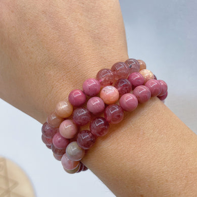 Strawberry Shortcake Set of Three - Gemstone Stretch Bracelet Stack