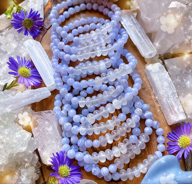 Aura Cleanse - AAA Selenite + AAA Blue Lace Agate Bracelet