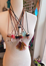 Load image into Gallery viewer, Selenite + Vegan Suede Necklace