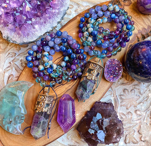 Higher Consciousness - Purple Tibetan Fluorite + AAA Iolite + AAA Fluorite + Kyanite + Chevron Amethyst