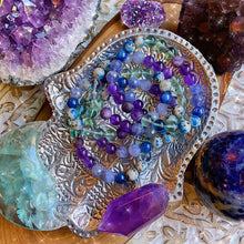 Load image into Gallery viewer, RESERVED - Higher Consciousness Bracelet -  AAA Iolite + AAA Fluorite + Kyanite + Chevron Amethyst