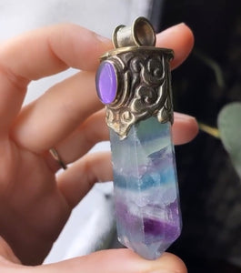 Pre-Order - RESERVED - Fluorite + Kyanite Mala