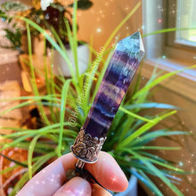 Load image into Gallery viewer, Clarity &amp; Growth Mala - Superior AA Grade Faceted Rainbow Fluorite + 925 Sterling Tibetan Rainbow Fluorite