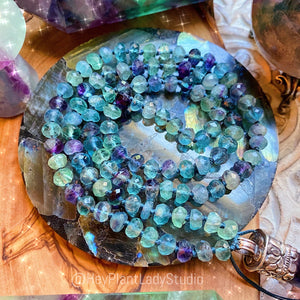 RESERVED - Pre-Order - Clarity & Growth Mala - Superior AA Grade Faceted Rainbow Fluorite + 925 Sterling Tibetan Rainbow Fluorite