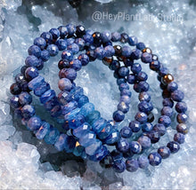 Load image into Gallery viewer, Reserved-3  Bracelet Stack - Black Tourmaline, Herkimer/Moonstone, Sapphire/Kyanite.