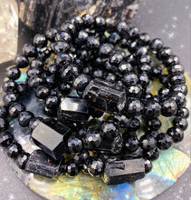 Load image into Gallery viewer, RESERVED- Root Chakra - Black Tourmaline + Raw Black Tourmaline Chunks