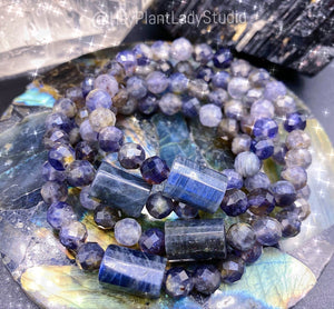RESERVED - Third Eye Chakra - Iolite + Labradorite Cylinders