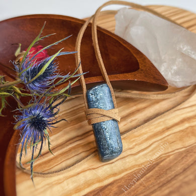 Kyanite + Vegan Suede Necklace