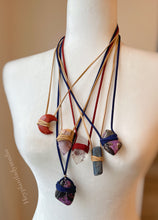 Load image into Gallery viewer, Spirit Quartz + Vegan Suede Necklace