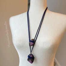 Load image into Gallery viewer, Medium Atlantisite + Vegan Suede Necklace