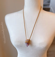 Load image into Gallery viewer, Spirit Quartz + Vegan Suede Necklace