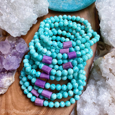 Third Eye - Natural Phosphosiderite + AAA Peruvian Amazonite