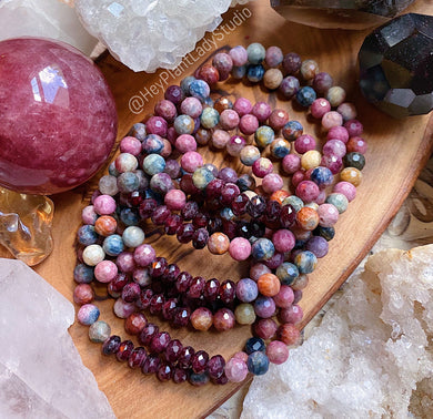 Sacral Chakra - Brazilian Garnet + Multicolor Tourmaline Bracelet