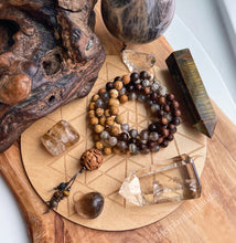 Load image into Gallery viewer, Good Fortune - Gray Moonstone + Bronzite + Tiger Skin Rosewood + Woodgrain Jasper + Zebradorite Feldspar