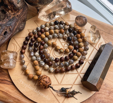 Good Fortune - Gray Moonstone + Bronzite + Tiger Skin Rosewood + Woodgrain Jasper + Zebradorite Feldspar