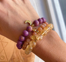 Load image into Gallery viewer, Gemstone Bracelet + Gold Charm