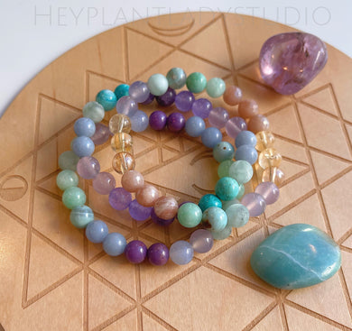 Ocean Floor Set of Three - Gemstone Stretch Bracelet Stack