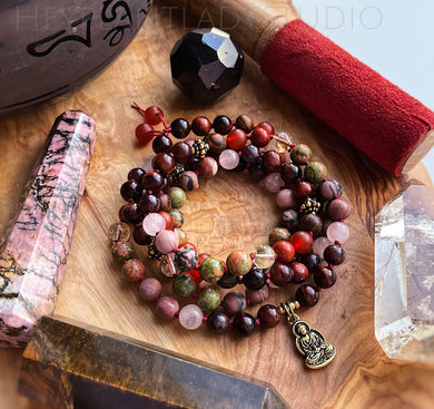 Divine Feminine Healing - 108 Bead Mala Necklace + Bracelet SET