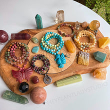 Load image into Gallery viewer, Sunshine State of Mind - Hand Carved Agate Sunflowers, Yellow Calcite, Citrine, Amazonite, and Sunstone