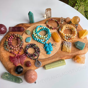 Sunshine State of Mind - Hand Carved Agate Sunflowers, Yellow Calcite, Citrine, Amazonite, and Sunstone