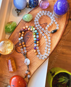 Joyful Heart - 108 - Luxe Rainbow Gemstone + Sandalwood Mala