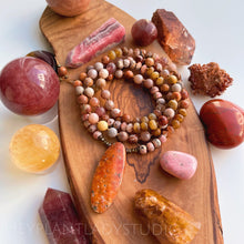 Load image into Gallery viewer, Warmth of the Sun - Sunstone, Rhodochrosite, Cognac Opal, Red Fossil Coral, Mystic Sunstone, Strawberry Quartz, Orange Calcite