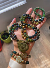 Load image into Gallery viewer, Activating Your Potential - Pietersite, Green Garnet, Siberian Green Jade, Tigers Eye, and Chrysocolla