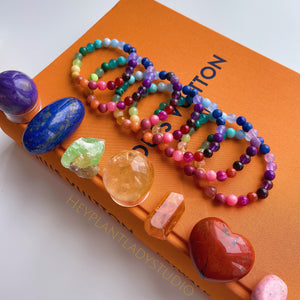 Return of the Sun - Rainbow Gemstone Stretch Mala Bracelet