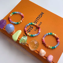 Load image into Gallery viewer, Vernal Equinox - Pastel Rainbow Gemstone Stretch Mala Bracelet